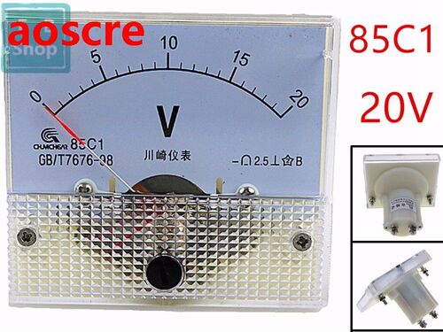 85C1 20V Analogue DC Voltage Needle Panel Meter Voltmeter