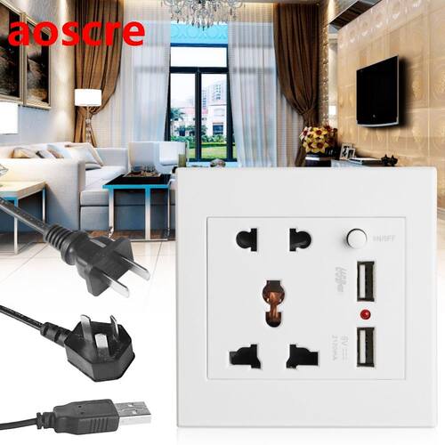 2.1A Dual USB Wall Socket Charger AC/DC Power Adapter Plug O