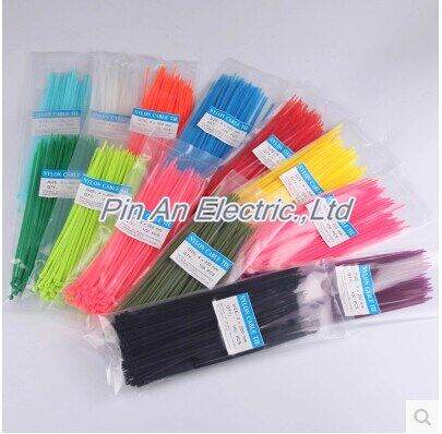 100Pcs 4*200 Cable Tie Colorful Self-Locking Nylon Wiring Ac