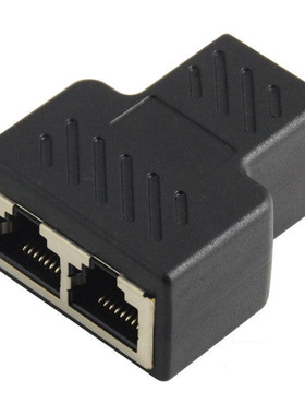 New 45 Splitter Adapter 1 to 2 Dual Female Port LAN Ethern