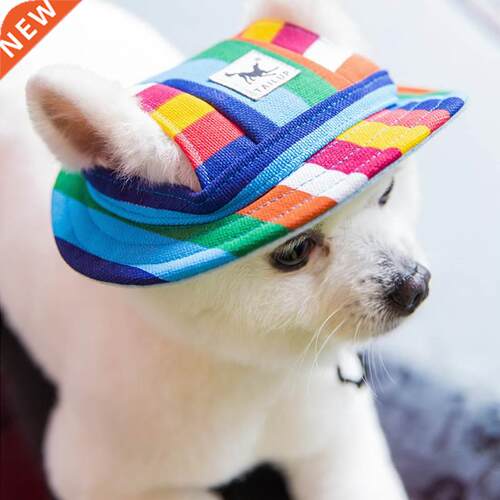 Dog Cap With Ear Holes for Small Dogs Canvas Cap Dog Basebal