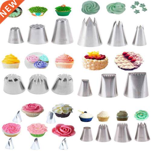 3-24pcs Big Size Pastry Icing Piping Nozzles Stainless Steel