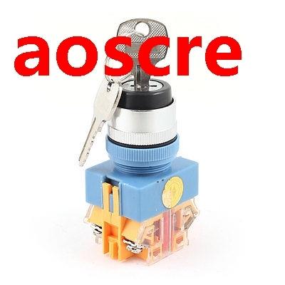 660V 10A DPST 2 Position Key Rotary Machine Start Latching T