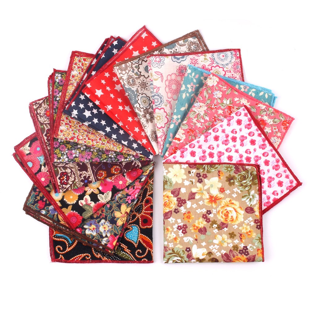 New Pocket Square For Men Women Floral Chest Towel Hanky Gen