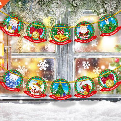 5D DIY Diamond Painting Christmas Cardboard Pendant Diamond