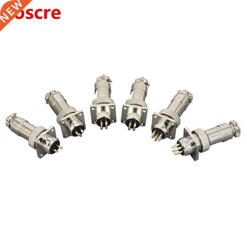 1 Set aviation plug and socket GX12-2/3/4/5/6/7P 12MM square