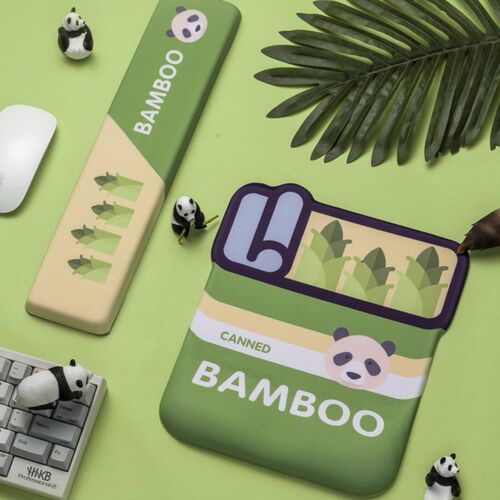 China Panda Bamboo Design Green Hand Wrist Rest Pad Keyboard