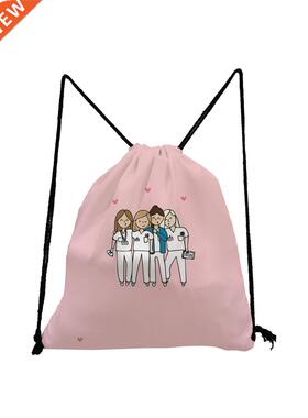 Nurse Drawstring Bag Fashion Child Backpack Cartoon Teenager