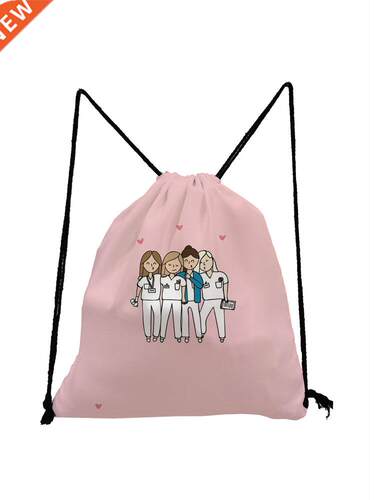 Nurse Drawstring Bag Fashion Child Backpack Cartoon Teenager