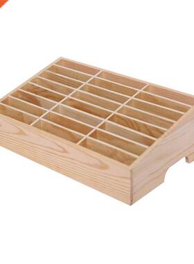 24 Cells Multifunctional Wooden Storage Box Mobile Phone Rep