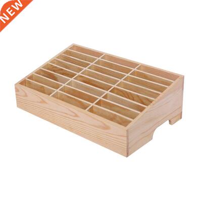 24 Cells Multifunctional Wooden Storage Box Mobile Phone Rep