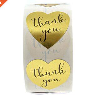 100-500pcs Golden Thank You Sticker For Parents Friends Hear