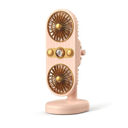 808F Small Desk USB Rechargeable Double-head Clamp Fans