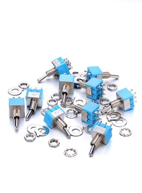 10pcs MTS202 Blue Toggle Switch DPDT Double Pole Double Thro