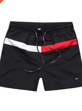New fashion men's stitching sports shorts fitness traini