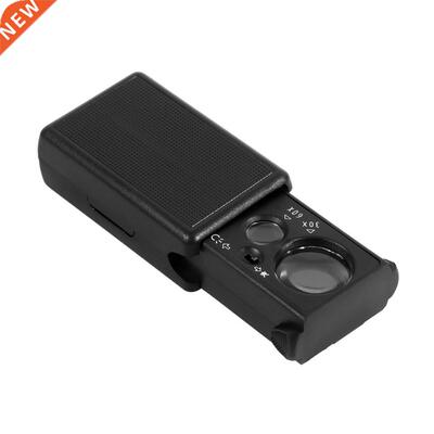 Foldable 0X/60X Lenses Jewelry Magnifier with LED UV Lights