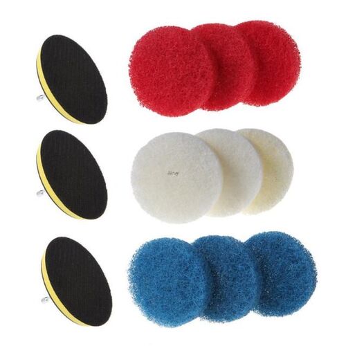 Power Scrubber Electric Drill Plate With 3 Brushes Pads Kit