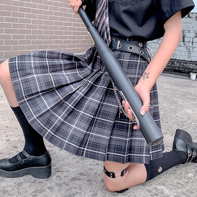 Women Kawaii Cosplay Skirt Harajuku Plaid Preppy Pleated Ski