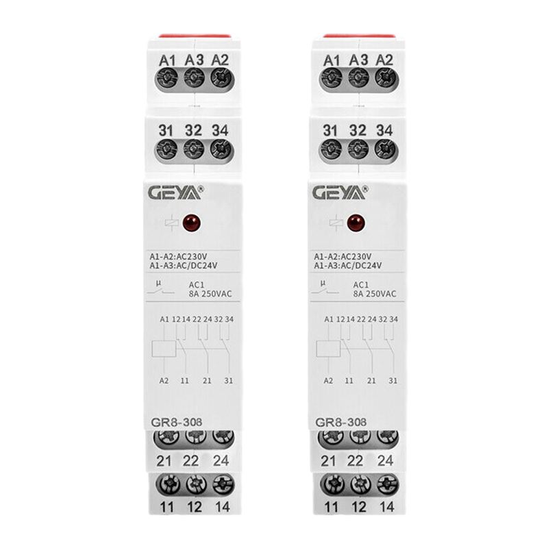 GEYA 2X SPDT Intermediate Relay Auxiliary Relay AC20V or A