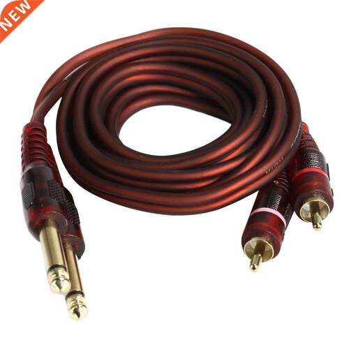 Dual 1/4 inch 6.5mm to Dual RCA Stereo Audio Interconnect C
