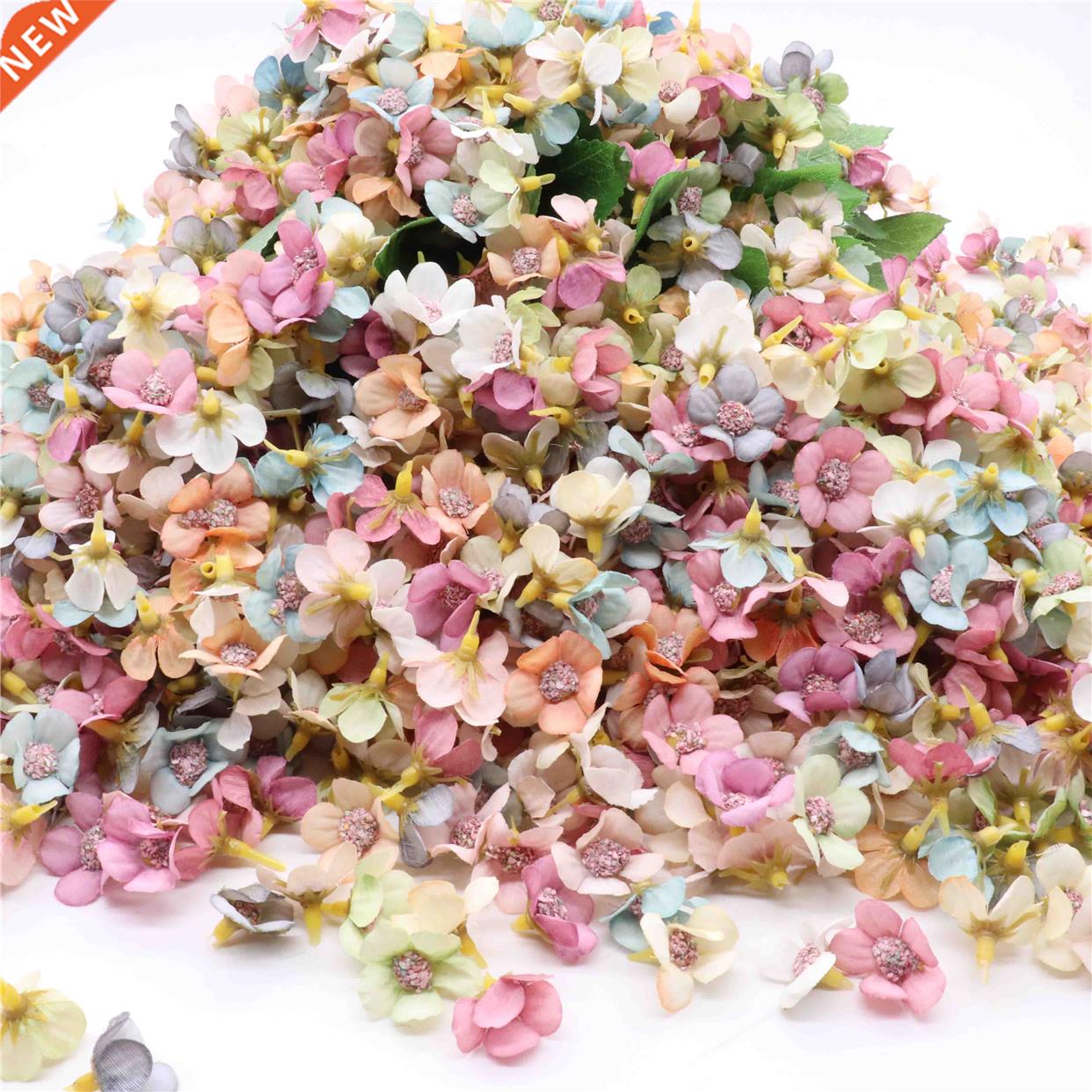 50pcs 2cm Multicolor Daisy Flower Head Mini Silk Artificial