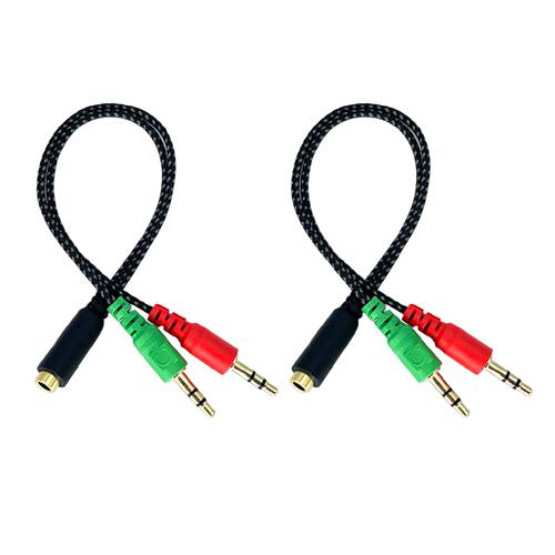 2pcs/pack 3.5mm Jack Adapter Cable Stereo Braided Audio 2 Ma