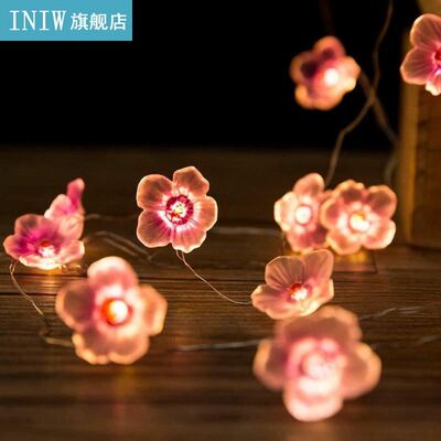 Lights String Cherry Blossom Shape Christmas Garlands Festoo