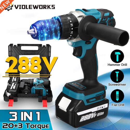 288VF 1m Cordless Impact Drill 350N.m Brushless Impact Dri