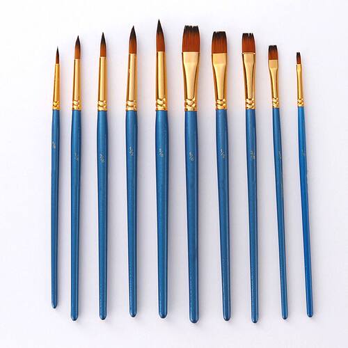 5Pcs Paint Brushes Set Nylon Hair Painting Brush Short Rod F