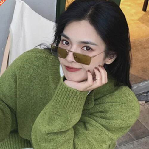 Vintage Narrow Small Sunglasses Women Luxury Brand Metal Fra
