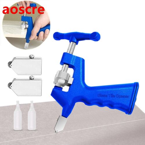 Glass Tile Cutter Tools Cutting Machine W/3pc Knife Wheel Di