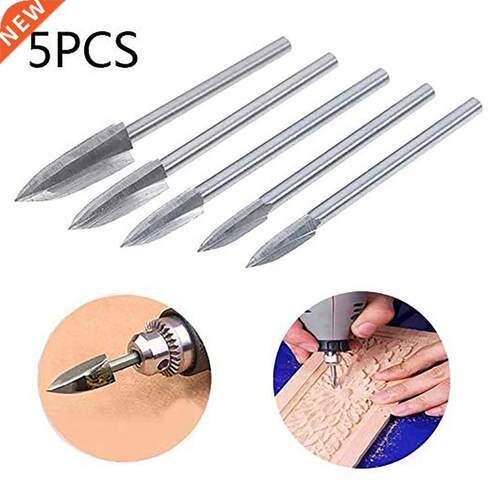 5pcs Wood Carving Engraving Drill Bit Set Milling Cutter Car