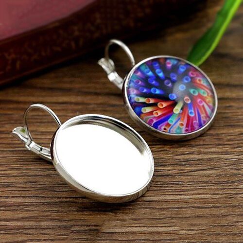 20mm 10pcs Rhodium Color plated French Lever Back Earrings