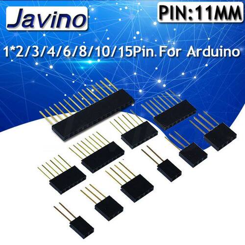 10PCS 2.54mm Single Row Female Long pins 11mm Breakaway PCB