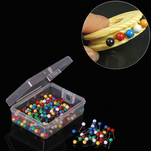 100Pcs Straight Pins Multicolor Round Head Dressmaking Corsa