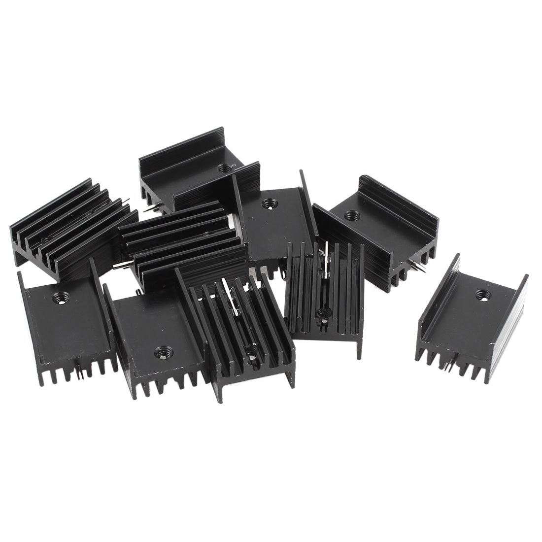 10 Pcs 21x15x11mm Black Aluminum Heat Sink for TO-220 Mosfet