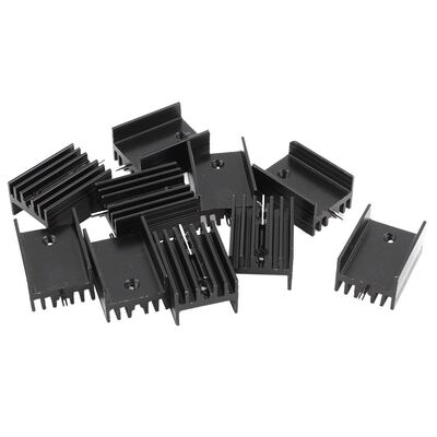 10 Pcs 21x15x11mm Black Aluminum Heat Sink for TO-220 Mosfet