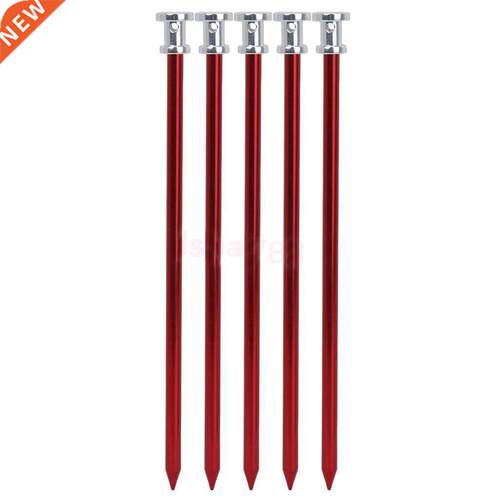 5 Ultra Light 2cm Red Aluminium Alloy Camping Trip Tent Peg