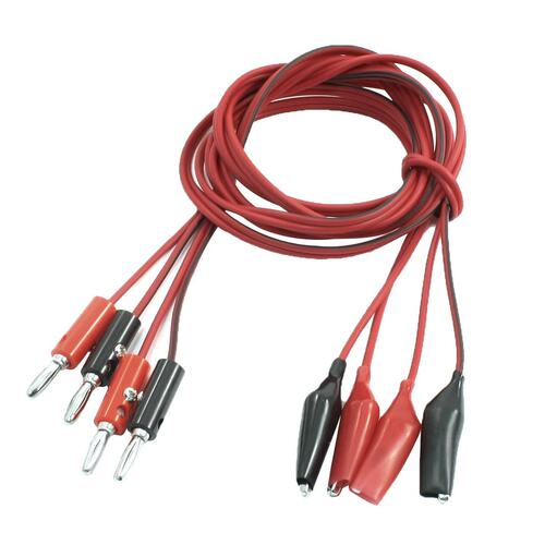 2 Pair Alligator Test Lead Clip to Male Banana Plug Cord Cab