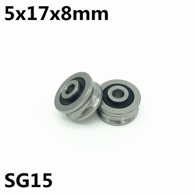 4pcs SG15 U groove bearing 5x17x8 mm double row sealed ball