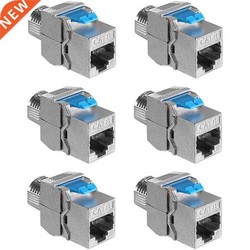 Keystone Module Jacks - 6 Piece CAT-8 Shielded Keystone Jack