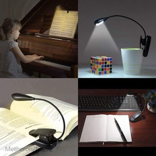 7 LED Portable Travel Book Reading Light Lamp USB Rechargeab