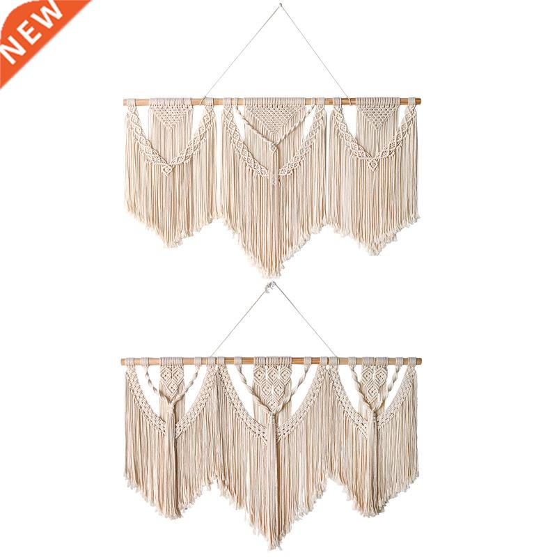Large Macrame Wall Hanging Tapestry Wooden Stick Hand-Woven