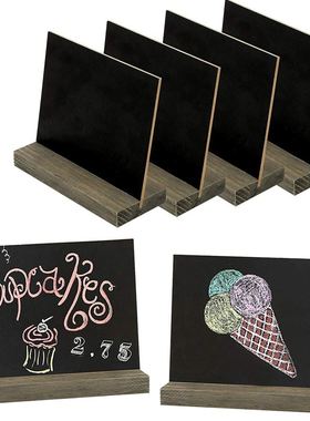 2 Pack Rustic Chalk Board Sign with Wood Stand for Wedding D