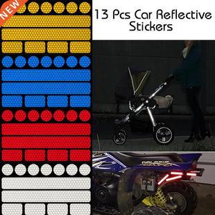 13Pcs Car Safety Reflective Strips Stickers Car Decal Sticke