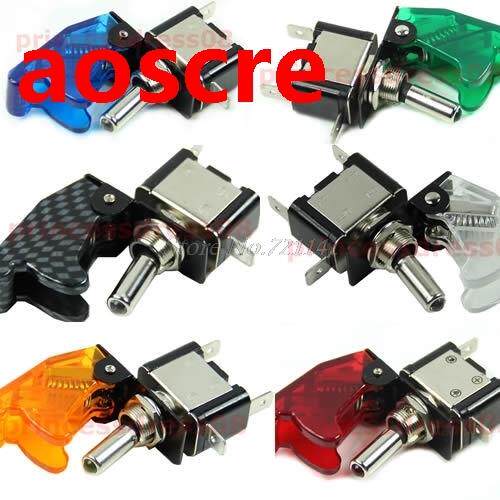 1PC 12V Car Racing On Off Aircraft Type LED Toggle Switch Co