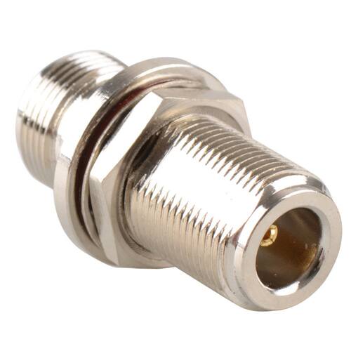 1pc Adapter N Female To N Jack Bulkhead Panel Mount Connecto