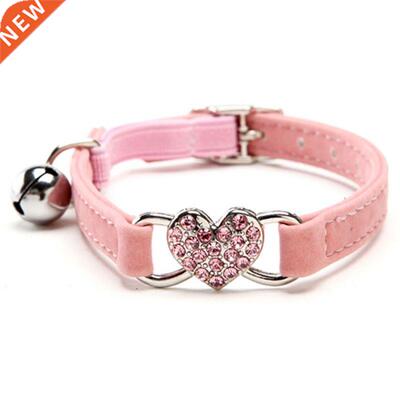 Soft Velvet Dog Collar Love Heart&Bells Jewelry Decorati