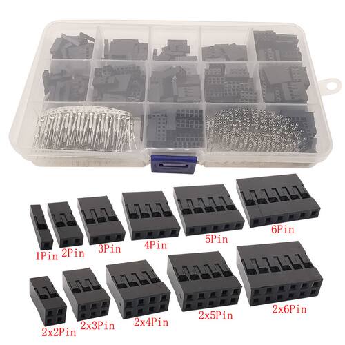 620Pcs/Box 2.54mm Pitch Socket Pin Header Black Plastic Hous