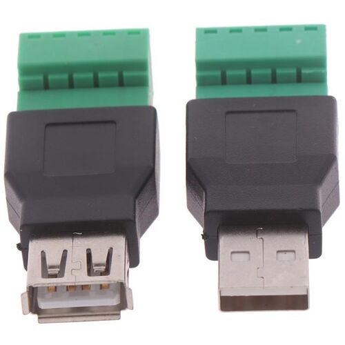1Pc USB Female To Screw Connector USB Plug With Shield Conne